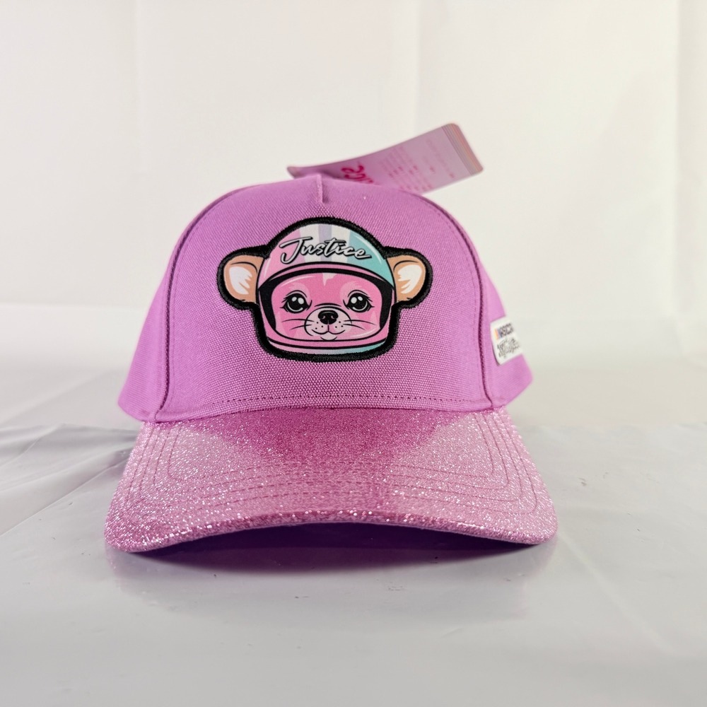 Justice x NASCAR Girls‎ Pink Glitter Brim Baseball Hat Chihuahau Dog OSFM
